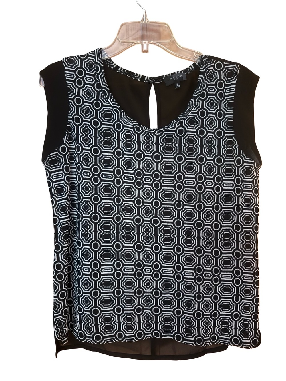 The Limited Black & White Geometric Sleeveless Top